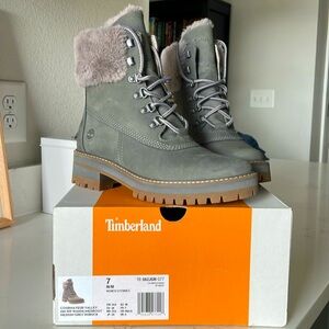 Timberland Courmayeur Valley 6in Waterproof Warmlined Boot, Medium Grey Nubuck